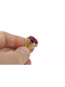 Vintage Biżuteria Pierścionek Rubin 14k żółte złoto vrc003y